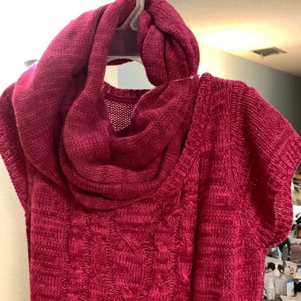 Knit dress with scarf XL